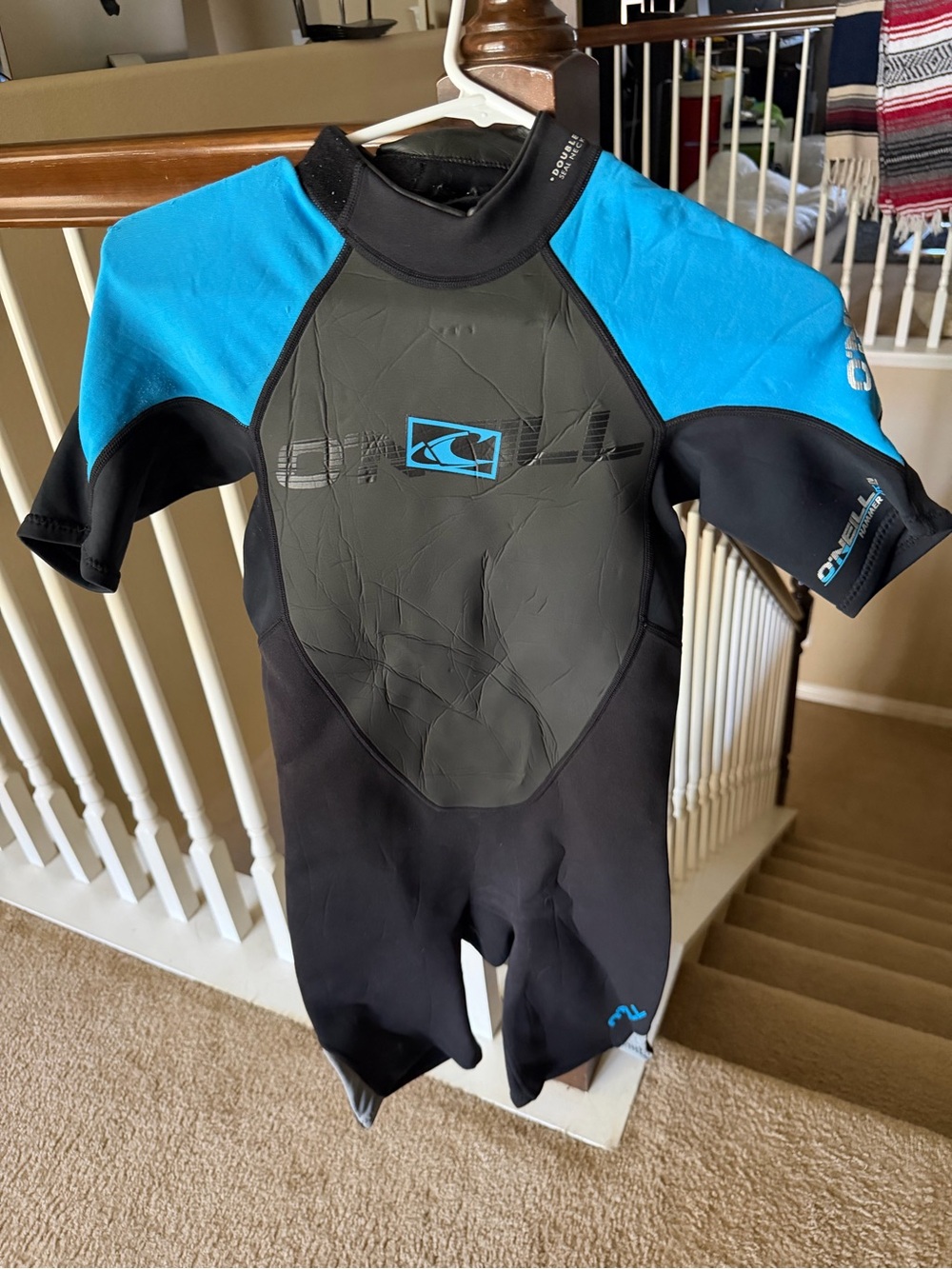 O'Neill Kids Short Sleeve Rashguard Wetsuit - Black & Bright Blue